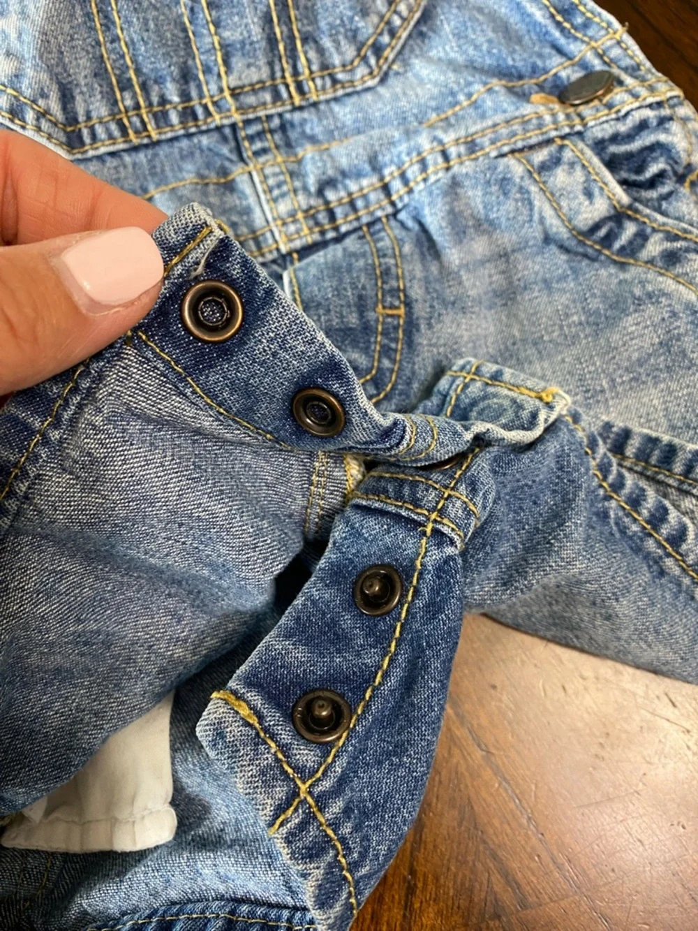 OshKosh B'gosh Light Blue Denim Short Overalls